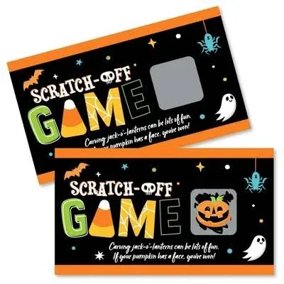 Big Dot of Happiness Jack-O'-Lantern Halloween Scratch Off Cards