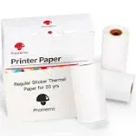 Phomemo White Self-Adhesive Thermal Paper for Phomemo M02/M02 Pro/M02S, Storage Time 20 Years, 50mm x 3.5M, Diameter 30mm, 3