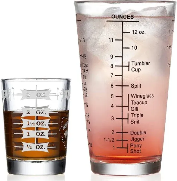 Libbey Mixologist Essentials 2-Piece Measuring Glass Set