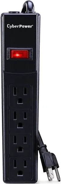 CSB404MP2 Essential Surge Protector, 450J/125V, 4 Outlets, 4ft Power Cord, Bl...