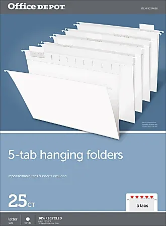 Office Depot® Brand Hanging File Folders, 1/5-Cut, Letter Size, White, Pack Of 25 Folders