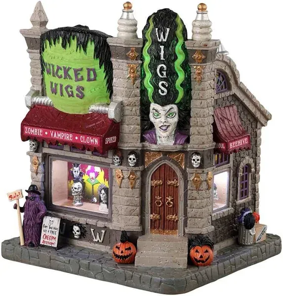 Lemax Spooky Town Wicked Wigs #35014 Lighted Building Brand New