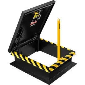 Global Industrial 713158 Yellow Powder Coated Steel Ladder Safety Post