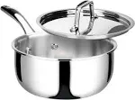 Duxtop Whole-Clad Tri-Ply Stainless Steel Saucepan with Lid, 3 quart, kitchen...