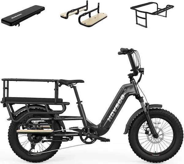 Hovsco HovCart 20" Step-Thru Electric Fat Tire Cargo Bike