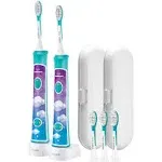 Philips Sonicare Kids Rechargeable Toothbrush with Built-In Bluetooth 2 Pack Set