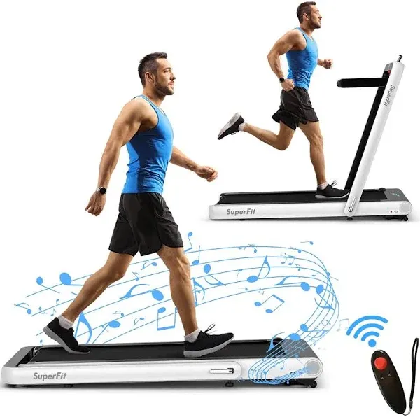 Costway 4.75HP 2 In 1 Folding Treadmill with Remote APP Control