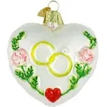 Old World Christmas Wedding Heart Glass Ornament