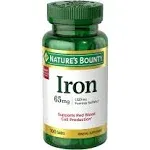 Nature's Bounty Iron - 65 mg - 100 Tablets