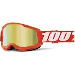 100% Strata 2 Goggles - Neon Orange/Mirror Gold