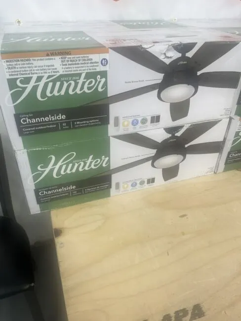 Hunter Channelside 52 in. LED Indoor/Outdoor Noble Bronze Ceiling Fan with Remote Control