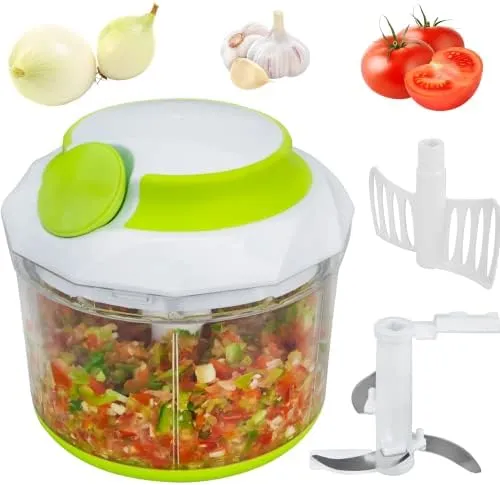 Brieftons QuickPull Manual Food Chopper Large 4-Cup Powerful Hand Pull Chopper