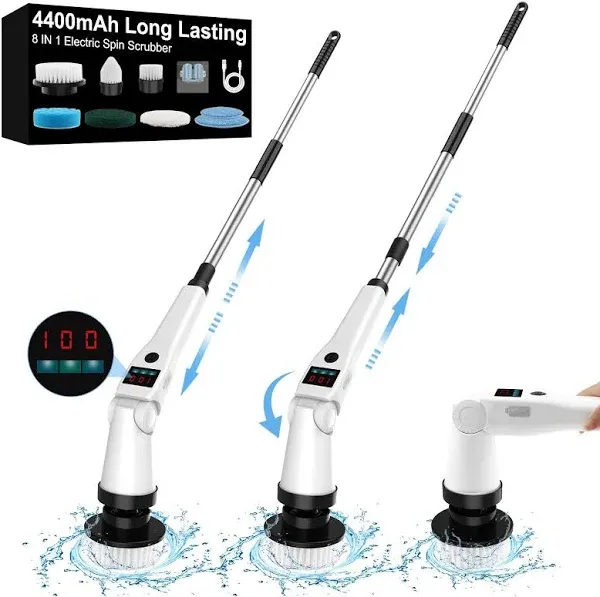 Electric Spin Scrubber Adjustable Angle 2024 New Cordless Cleaning Brush &amp; IP...