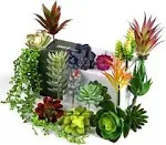 Faux Succulents Artificial Plants - 16 Pack - Realistic Look &amp; Low-Maintenanc<wbr/>e