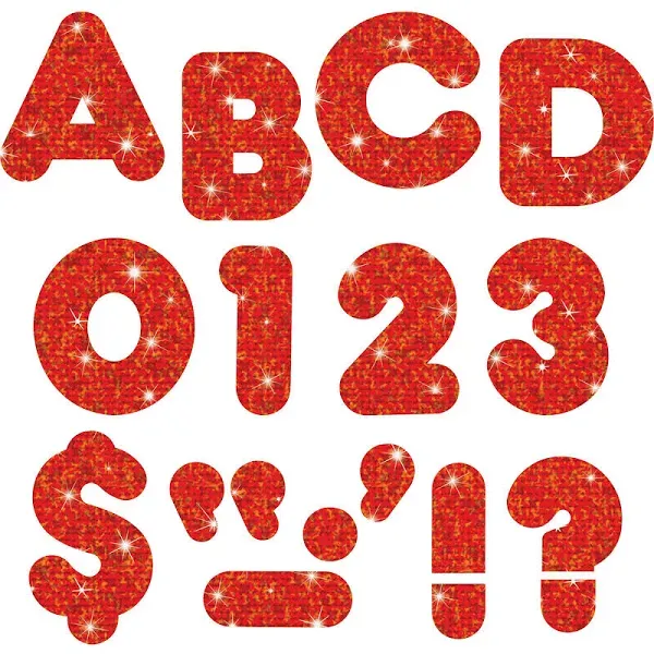 TREND Red Sparkle 4&#034; Casual UC Ready Letters