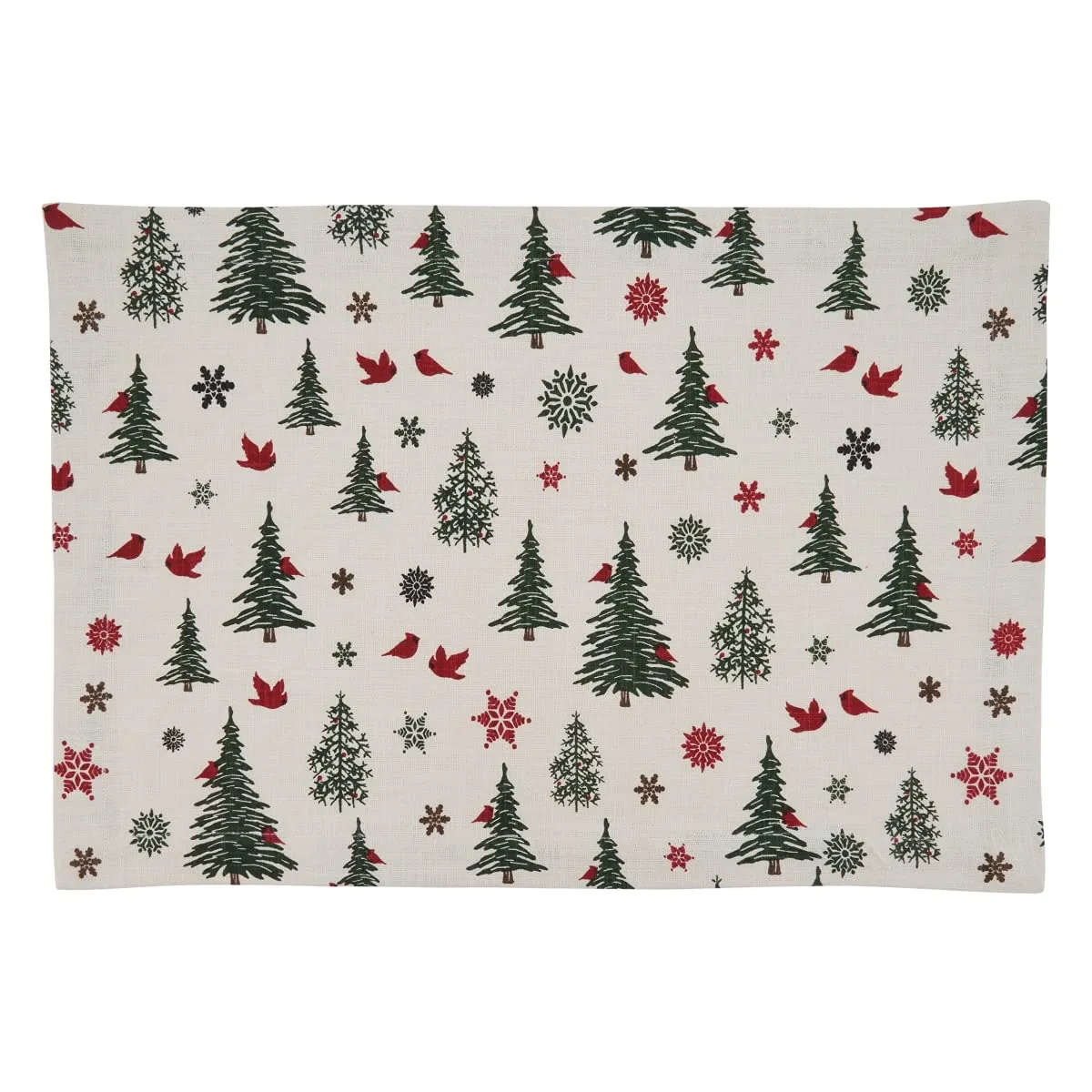 Saro Lifestyle Holiday Placemats with Christmas Tree & Snowflakes Design (Set of 4)