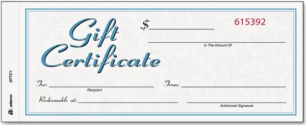 Adams Gift Certificates