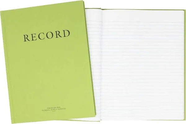 Green Military Log Book, 8” x 10.5” - 192 Pages, Record Book for Record Keepi...