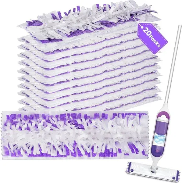 20 Count Disposable Power Mop Refills for Power Mop Multi-Surface Mop，Power Mop Pads for PowerMop Wood Mop,Compatible with Power Mop，Power Mop Pads Refills for Floor Cleaning