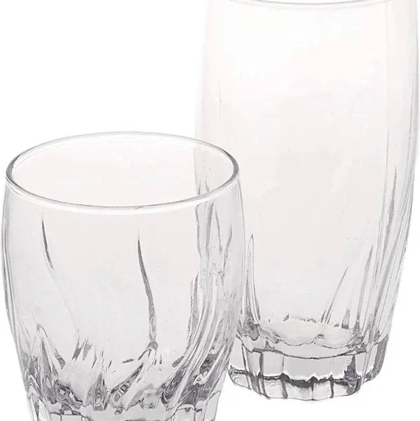 Anchor Hocking Central Park Small and Large Drinking Glasses, Set of 16