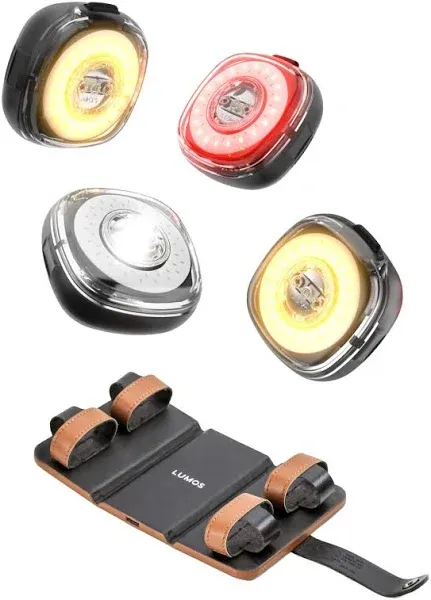 Lumos Firefly Smart Bike Light System - Sync Front & Rear LED Light | Custom Brightness, Flash Pattern, Day/Night Mode | Turn Signals | Brake Lights | Night Riding Bicycle Accessories for Men & Women