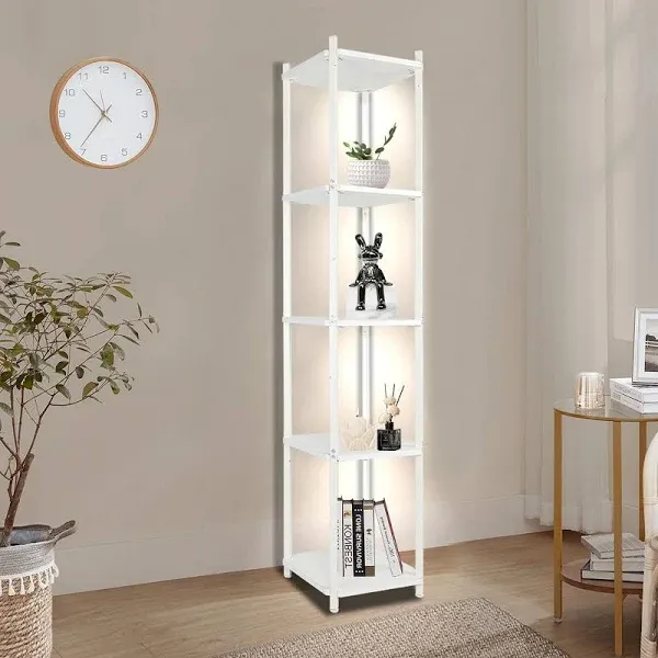 5 Tier Corner Shelf with LED Light