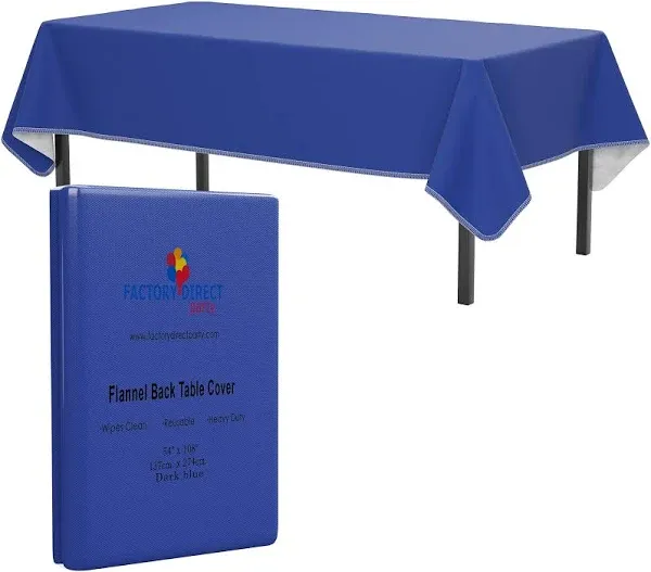 Black Vinyl Tablecloths - 54 In. x 108 In. - Pack Of 1 Rectangle Tablecloth - Black Flannel Backed Vinyl Tablecloths For Rectangle Tables - Plastic Table Cloths With Flannel Backing - Waterproof