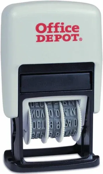 Office Depot Self-Inking 3-in-1 Micro Date Message Stamp Dater