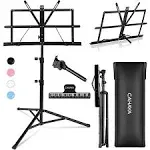 2 in 1 Dual Use Extra Stable Reinforced Folding Sheet Music Stand &amp; Desktop Book