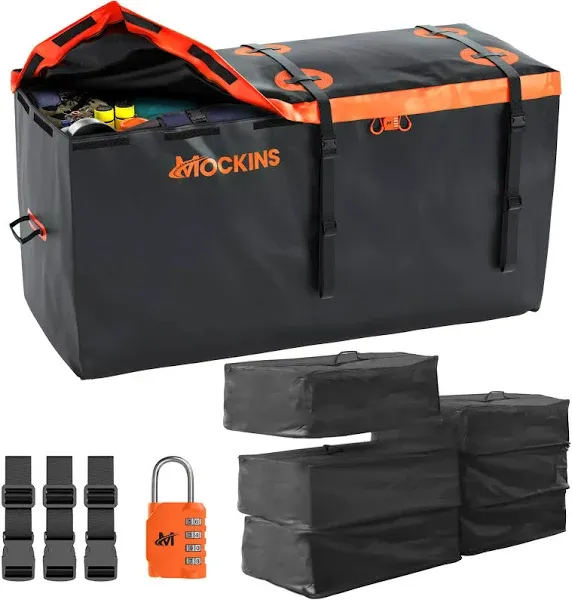 Mockins 30 Cu Ft. Orange Waterproof Cargo Bag (60&#034; x 24&#034; x 36&#034;) with 6 Packing C