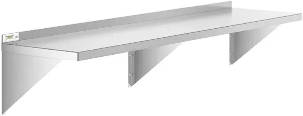 Regency 18&quot; x 72&quot; 18 Gauge Stainless Steel Solid Wall Shelf