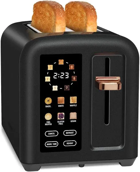 Toaster 2 Slice, Touch Control Stainless Toaster LCD Display, 50% Faster Heat...