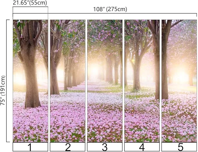 Bormia Road Forest Wall Mural Tree Wallpaper Pictures Large Bedroom Mural 108"x75"