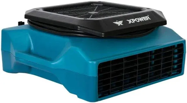 XPOWER PL-700A 1/3 HP 1050 CFM 3 Speed Low Profile Air Mover, Floor Fan, Carpet Dryer with Built-in Power Outlets