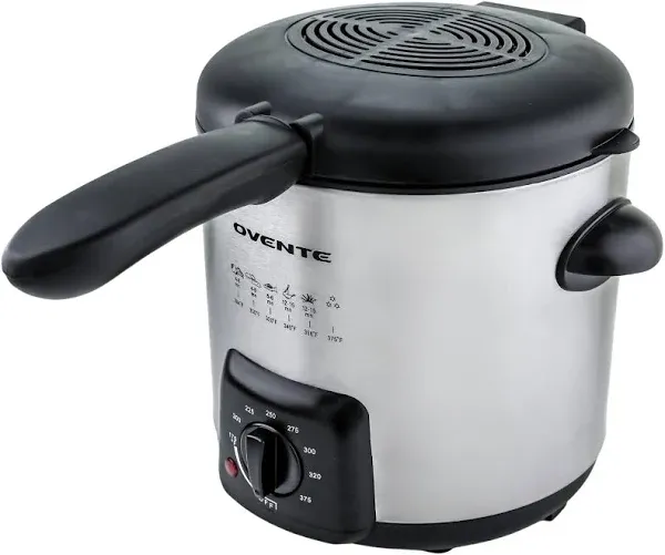 Ovente Electric Deep Fryer 0.9l 840w Power with Locking Lid