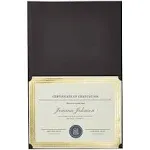 12-Pack Certificate Holders for Letter-Size Paper Award Diploma, Black with Gold Foil Border