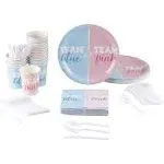 Great Value 144 Piece Gender Reveal Party Supplies Dinnerware, Team Boy, Team Girl,Serves 24