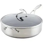 Circulon Stainless Steel Sauté Pan with Lid and SteelShield Hybrid Stainless and Nonstick Technology, 5 Quart