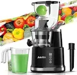 Aeitto Cold Press Juicer, Whole Vertical Juicer, Slow Masticating Juicer Machines, Black