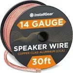 InstallGear 14 Gauge AWG 30ft Black Speaker Wire Cable - Great Use for Car Speakers Stereos, Home Theater Speakers, Surround Sound, Radio