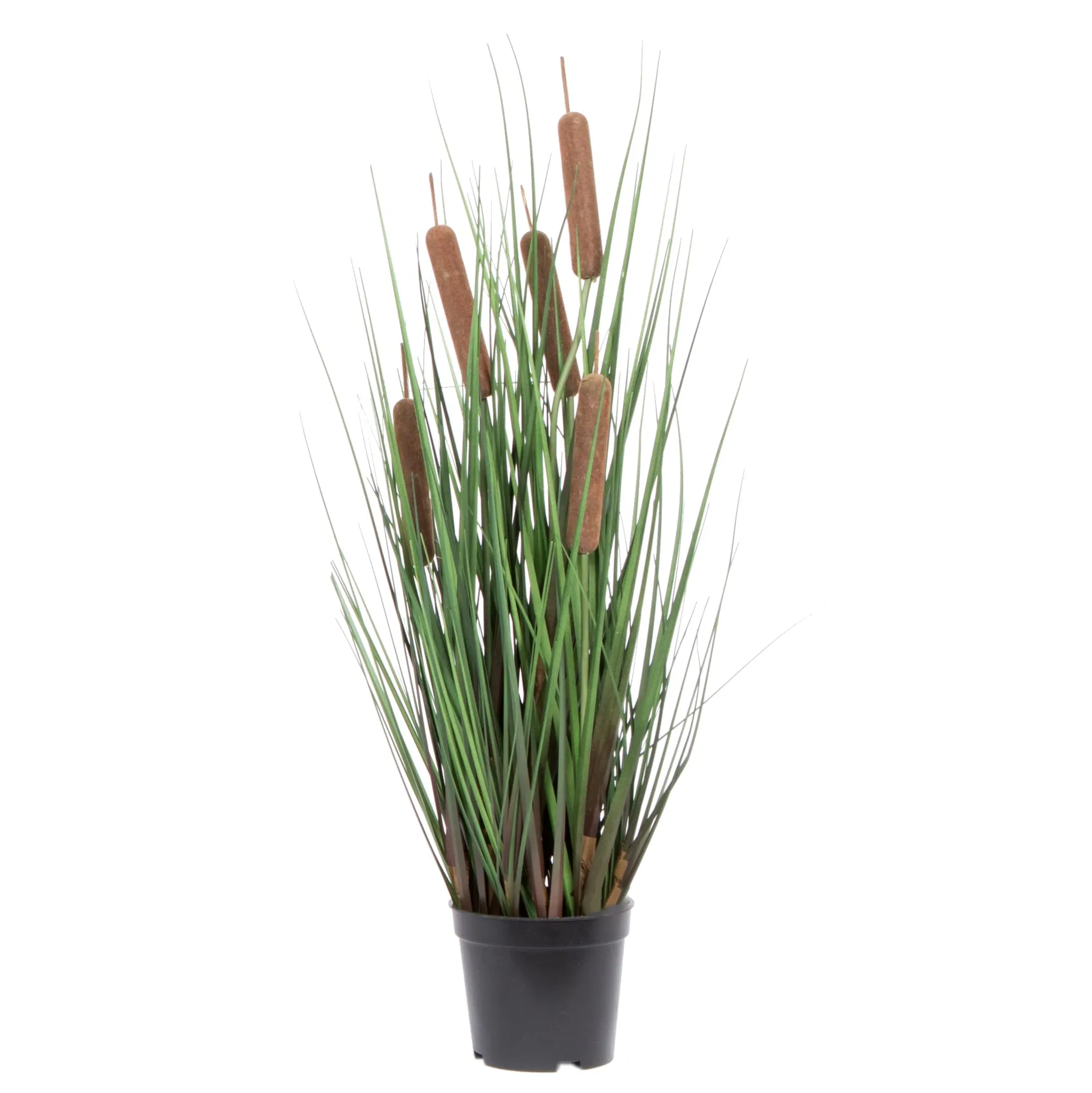 Vickerman Artificial Potted Green Straight Grass and Cattails