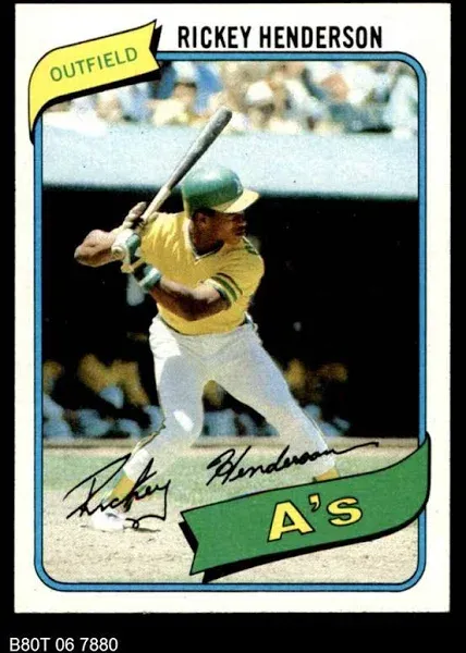 Topps Rickey Henderson 1980 Topps Rookie