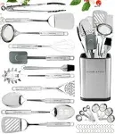 Home Hero 32 Pcs Stainless Steel Kitchen Utensils Set - 32 Pcs, Silver 