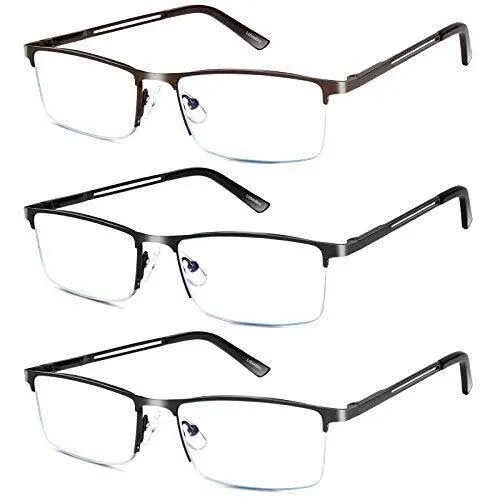 3 Pack Blue Light Blocking Reading Glasses For Men Anti Computer Glare/eyestrai<wbr/>n