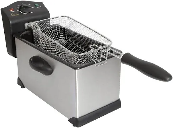 CHARD DF-3E, Electric Deep Fryer, Stainless Steel, 3 Liter, 1700 Watts,Silver/B<wbr/>l