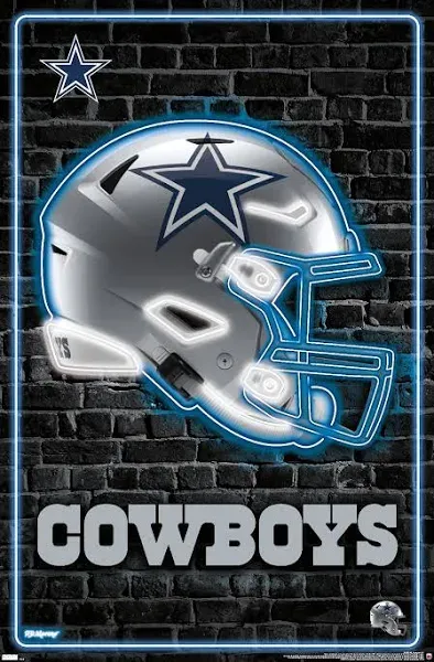 Trends International NFL Dallas Cowboys Neon Helmet Wall Poster