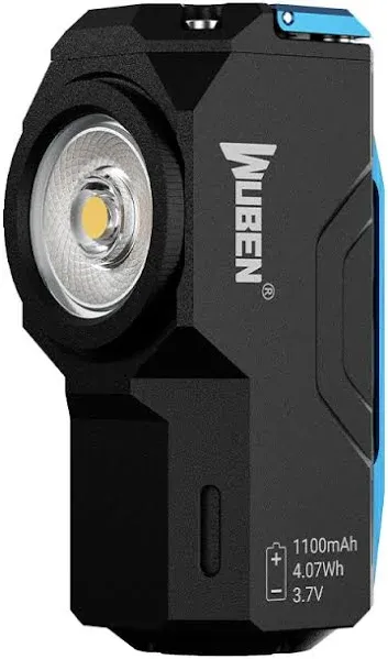 WUBEN X0 Rechargeable Mini Flashlight with Magnet, 900 Lumens Pocket EDC Flashlights, 175° Floodlight Right Angle Flashlight, Super Bright Small LED Flashlights for Camping, Inspection, Repair