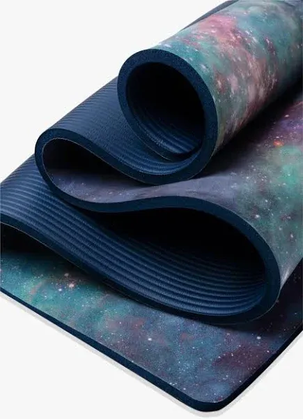 CloudCushion Vegan Suede Yoga Mat - Cool Cosmos 0.5" Thick Workout Mat - Super Portable, Durable, And Comfortable Exercise Mat