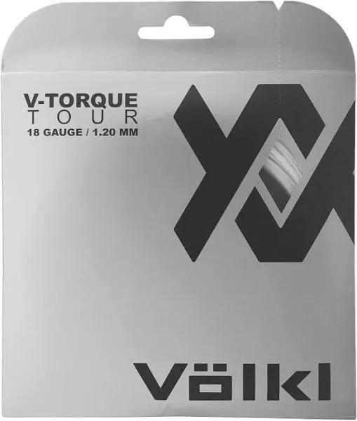 Volkl V-Torque Tour | Tennis Racquet String | Great Feel, Spin and Control | Co-Polymer String (White, 17, Set)