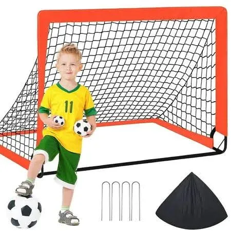 1Pack Portable Soccer Goal for Kids – 4 x 3 FT Soccer Nets for Backyard Play – Ideal for Youth Ages 8-12 – Durable Pop Up Soccer Goals for Indoor and Outdoor Fun – Perfect for Practice and Games!